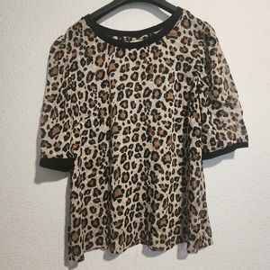Leopard sheer top M